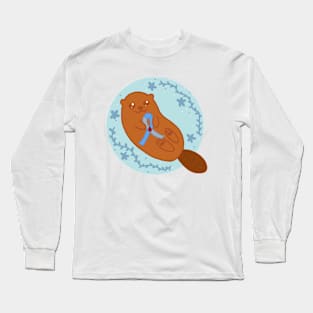 Diabetes Ribbon Otter Long Sleeve T-Shirt